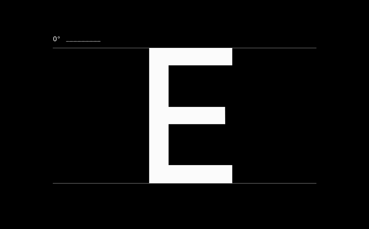 Animation présentant les détails du dessin typographique de la lettre E, issue de l’alphabet créé pour l’identité visuelle du festival « L’Afrique, c’est chic ».