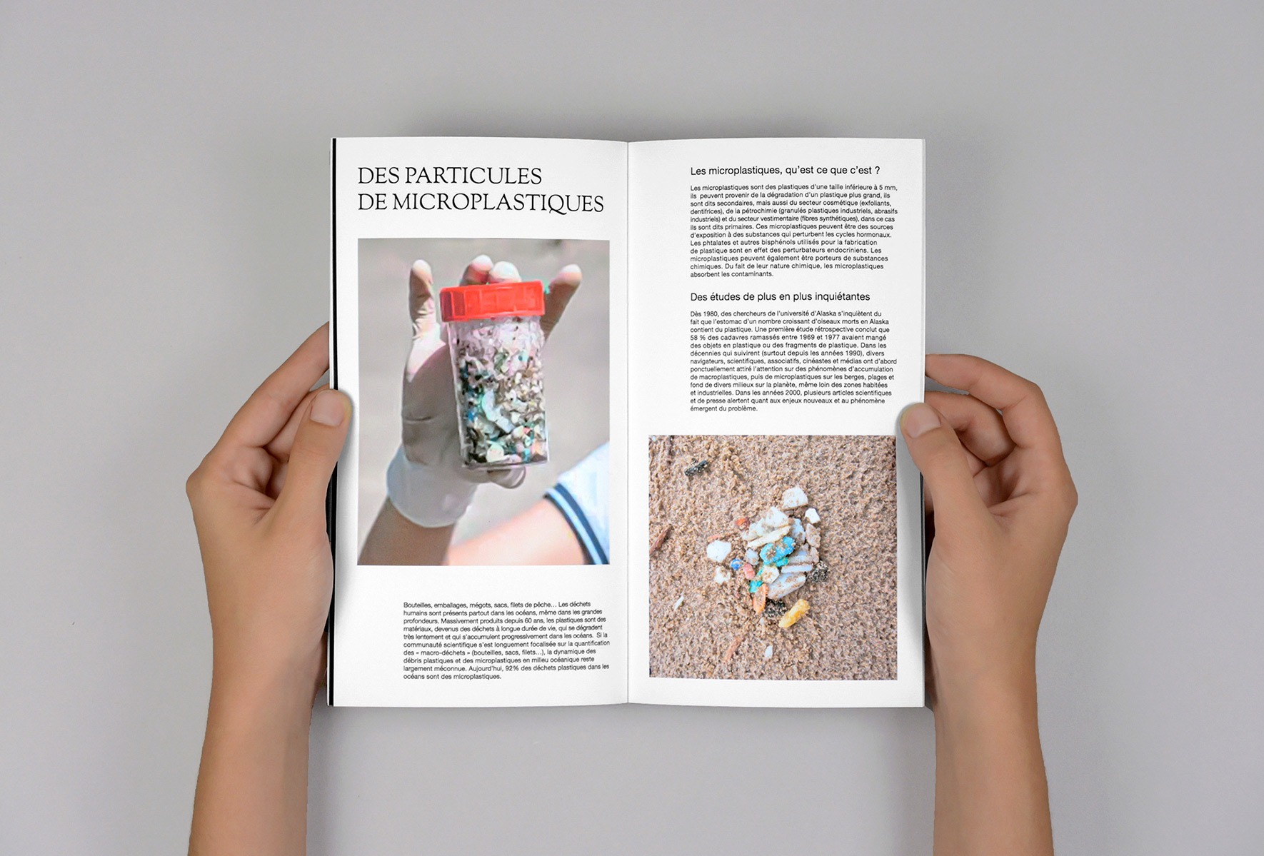 Livret de la campagne Expédition 7e Continent, présentant une rubrique sur les micro-plastiques