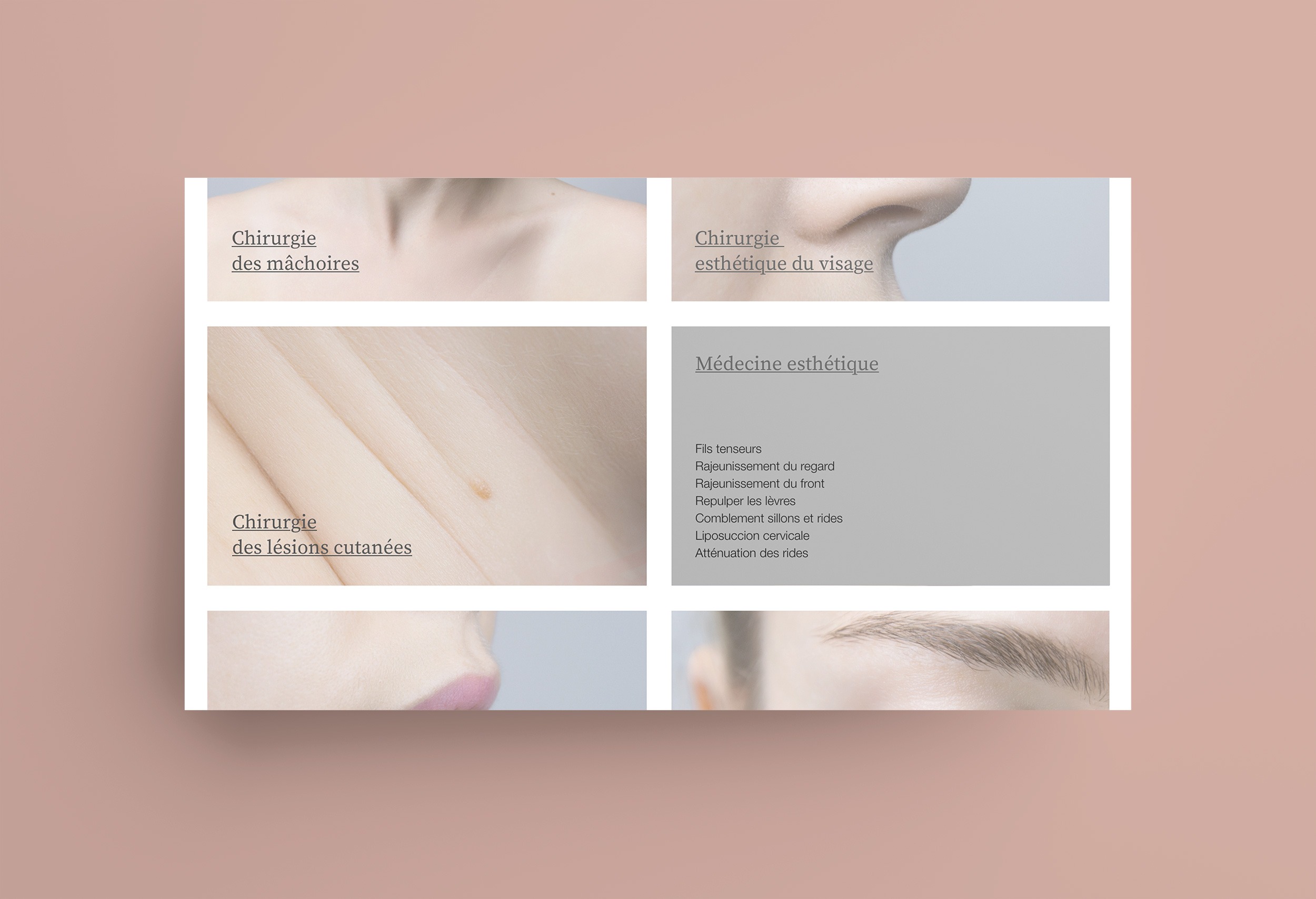 Menu du site du Dr Walid Layoun, chirurgien Maxillofacial à Aix-en Provence sur fond terracota