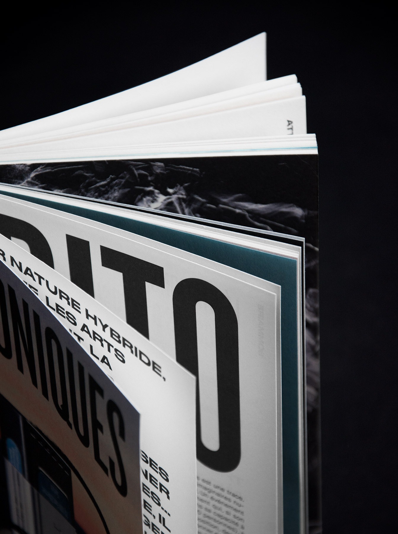 Gros plan sur les pages intérieurs du livre de la Biennale Chroniques